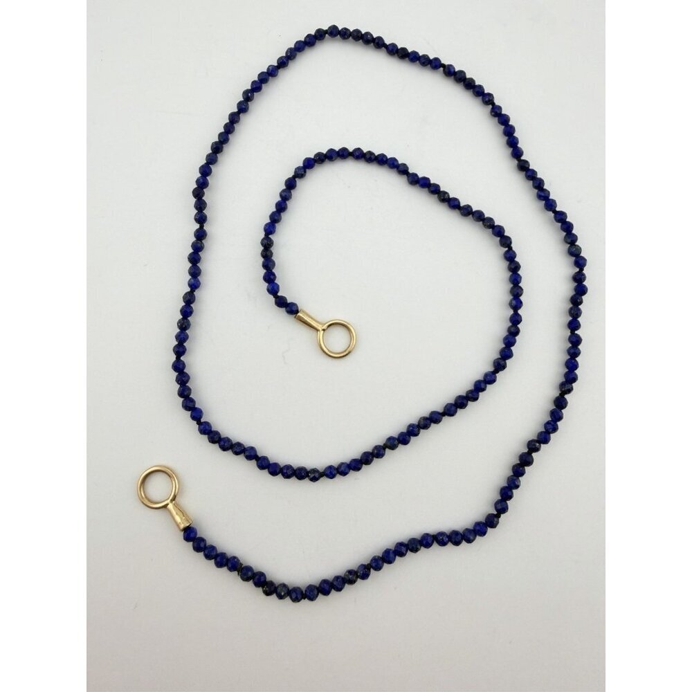 Marla Aaron Itty Bitty Strand with Lapis Chain Necklace 14k Rose Gold Loops
